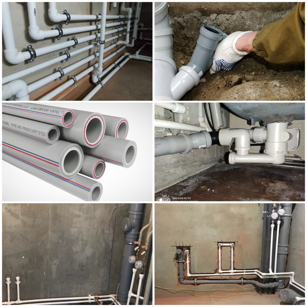 Монтаж труб воды